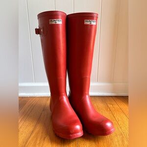 Vintage Hunter Red Boots Women Size 9 Made In Scotland